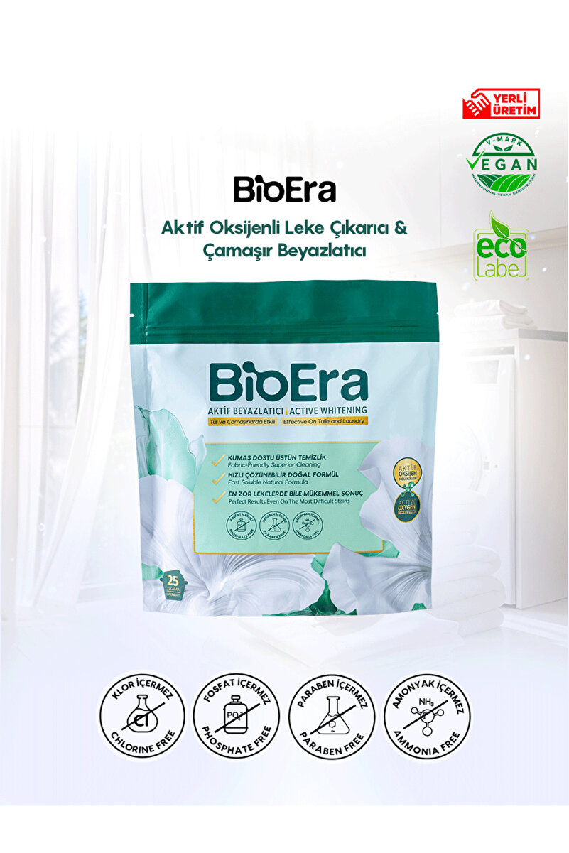 BioEra Aktif Oksijenli Güçlü Etkili Beyazlatıcı Toz Çamaşır Sodası Leke ve Grileşme Karşıtı 750g