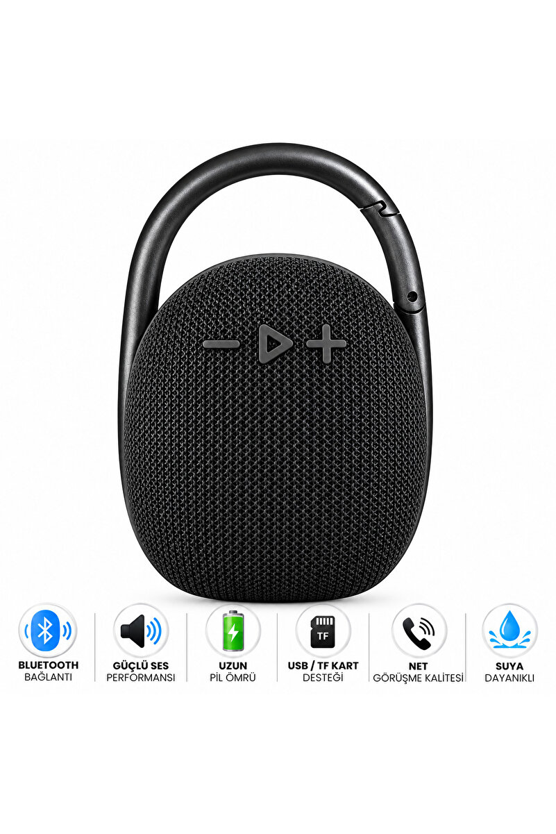 FABRON Bluetooth Hoparlör Klipsli Kablosuz Taşınabilir Speaker Suya Dayanıklı Ses Bombası USB SD Kart Aux