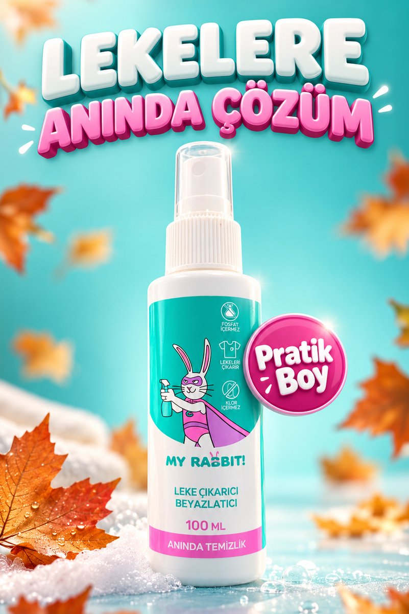 My Rabbit! Ultra Güçlü Çok Amaçlı Leke Çıkarıcı Sprey – Kumaş, Halı, Koltuk ve Döşeme Temizleyici 100 ml