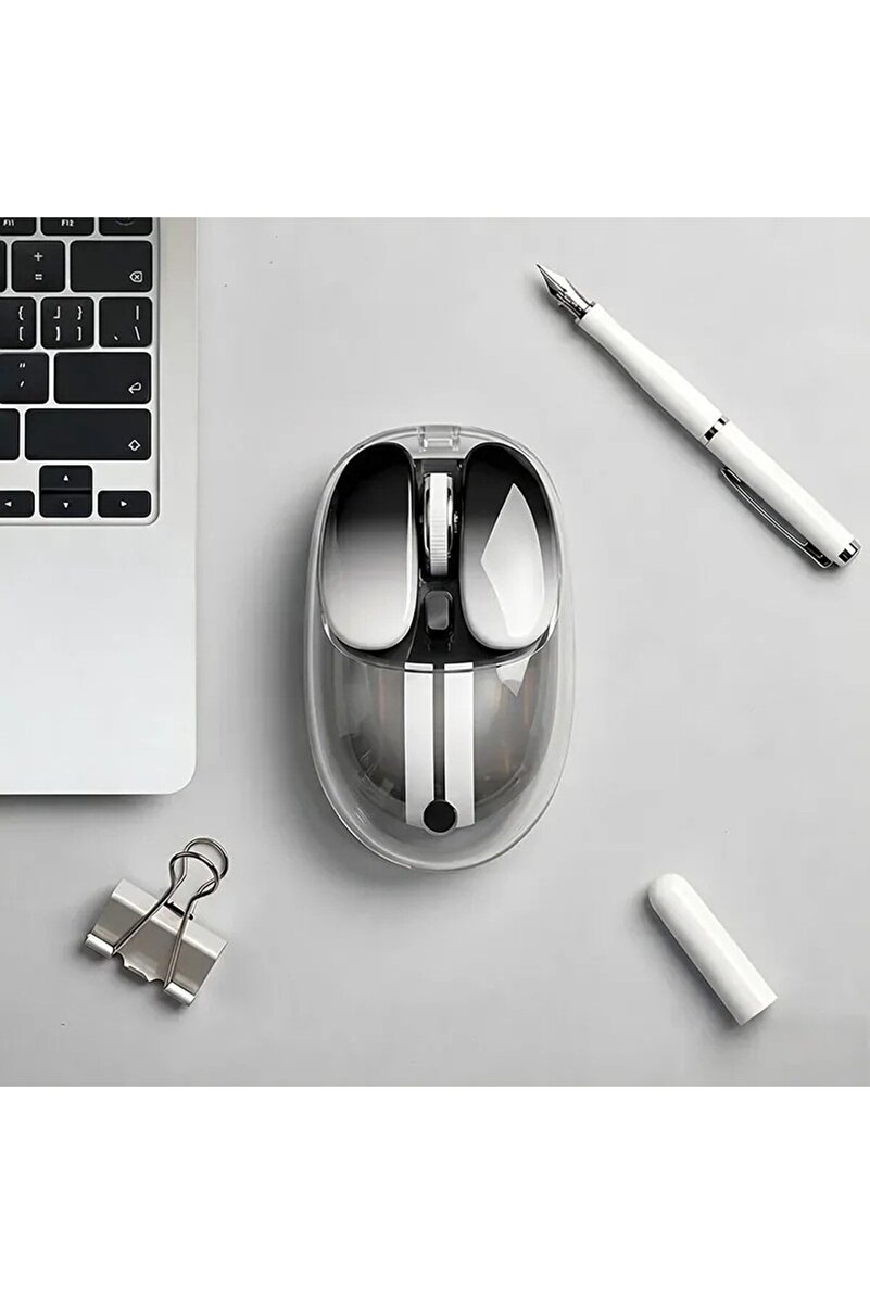 Mofii M60 Şarjlı Kablosuz Mouse 3 Modlu Bluetooth + 2.4g + Kablolu 6400 Dpı Sessiz Mouse Siyah