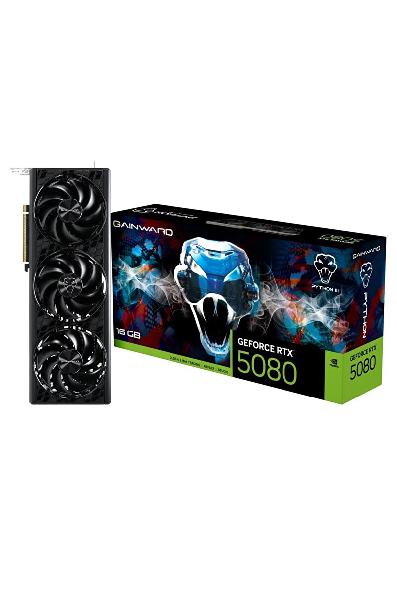 gainward GeForce RTX5080 Python III 16GB GDDR7 256Bit NE75080019T2-GB2035T Gaming Ekran Kartı