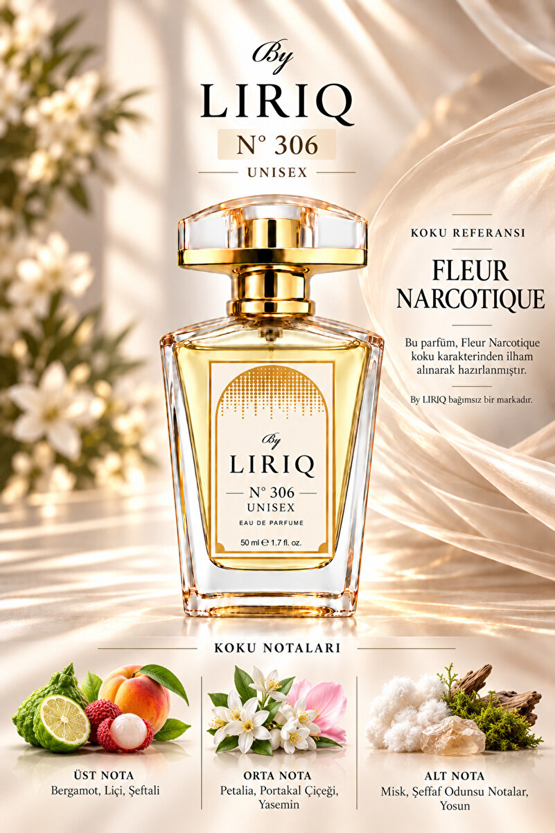 By LIRIQ N° 306 – Liçi ve Şakayık Esintili Unisex Parfüm 50 ml