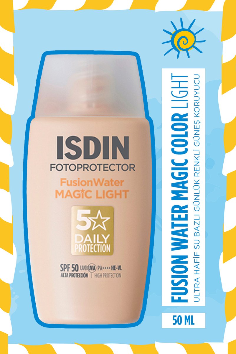 ISDIN Fotoprotector Fusion Water Color Light Spf 50 50 ml Renkli Su Bazlı Yüz Güneş Kremi
