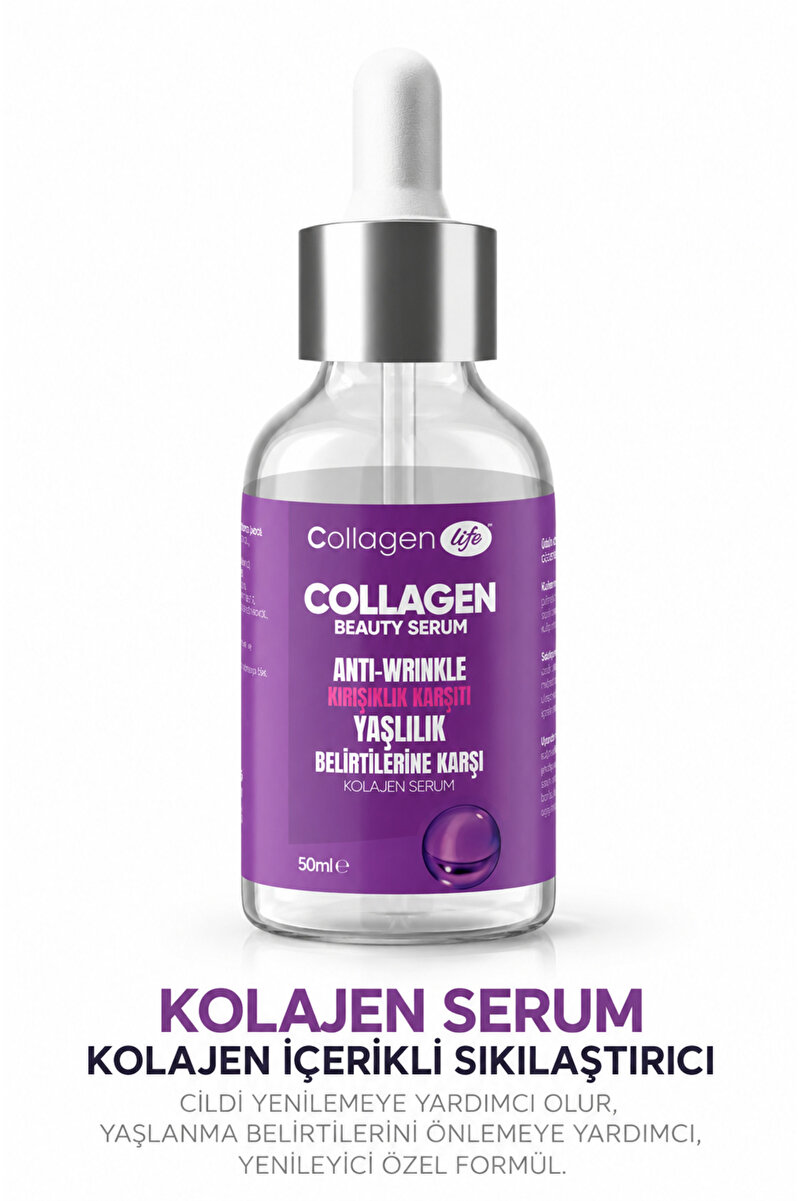 COLLAGEN LIFE Aydınlatıcı ve Nemlendirici Kolajen Serum 50ml – Yaşlanma Karşıtı Cilt Bakımı