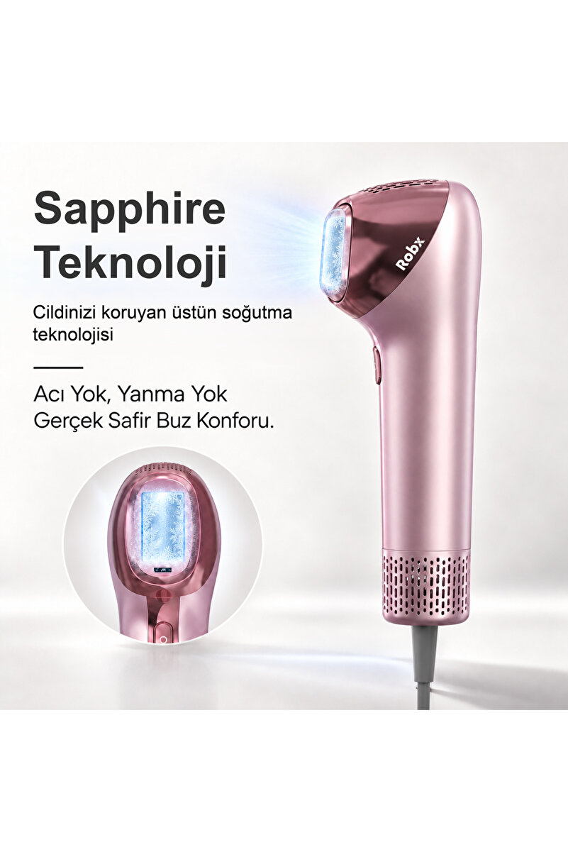 ROBX A2030 IPL YENİ Sapphire Sogutma 35 joule Ultra Güç -Acısız Etki- Çoklu Otomatik Seri Atım-Kadın-Erkek