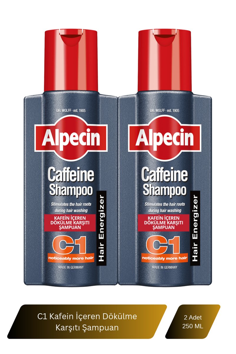 ALPECİN C1 Kafein İçeren Dökülme Karşıtı Şampuan 2 Adet 250ML