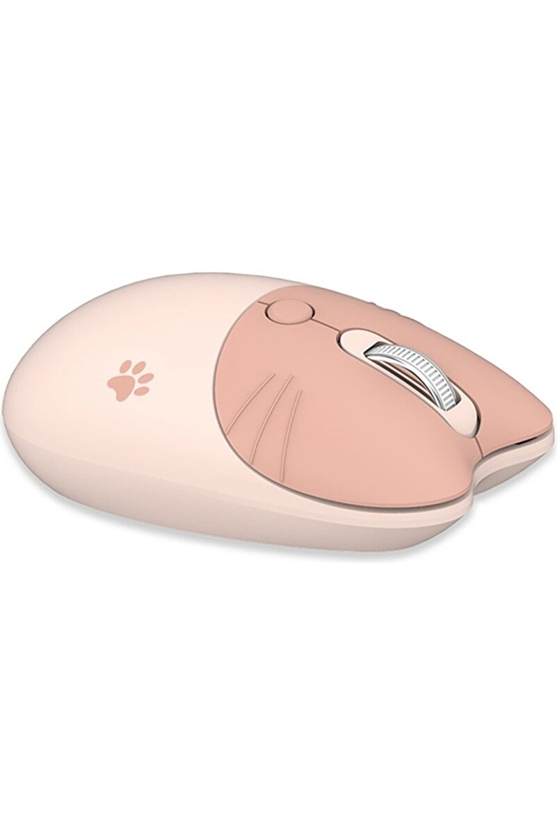 Mofii M3 Kablosuz Mouse 2.4g Sessiz Kedi Tasarımlı Sevimli Mouse 1600 Dpı Süt Çayı
