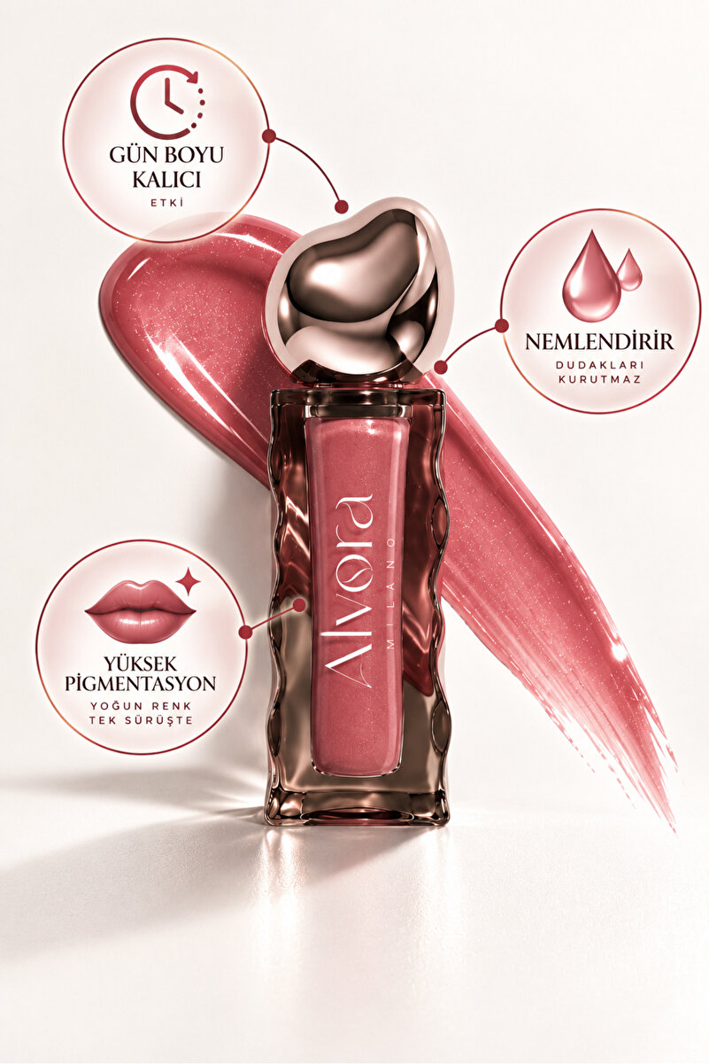 Alvora Milano LipGloss | Dudak Parlatıcısı | Kalıcı Lip Gloss | Lip Oil | Besleyici ve Nemlendirici | Parlak Gloss