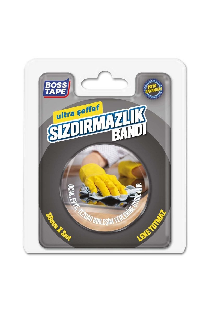 Boss Tape Firin Kenari Seffaf Sizdirmazlik Bandi, 30 mm x 3 m, Seffaf