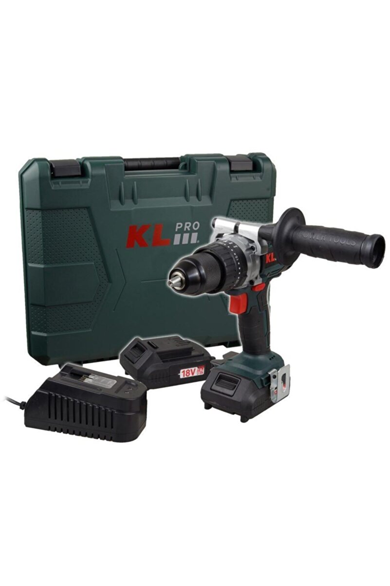 KLPRO 18volt/2.0ah Li-ion Çift Akülü Kömürsüz Profesyonel Darbeli Matkap Kldm18b-20