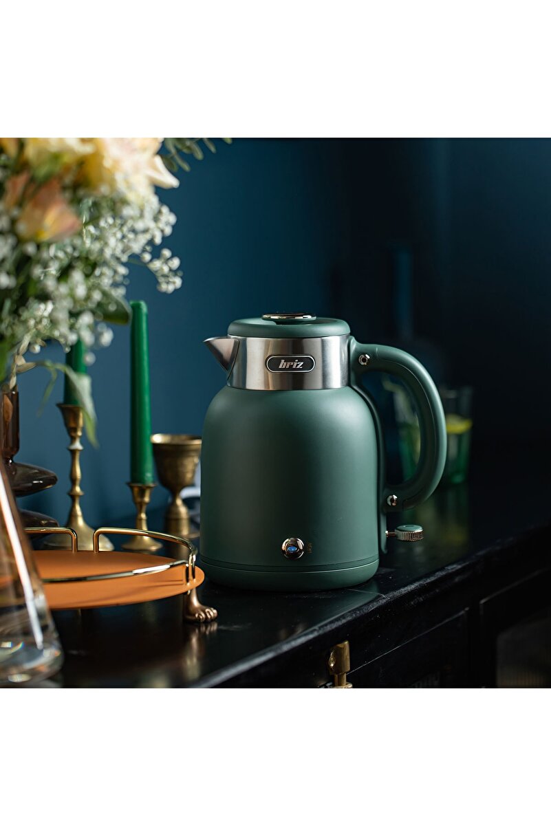 BRİZ Br1040 Retro Yeşil Su Isıtıcı Çelik Kettle