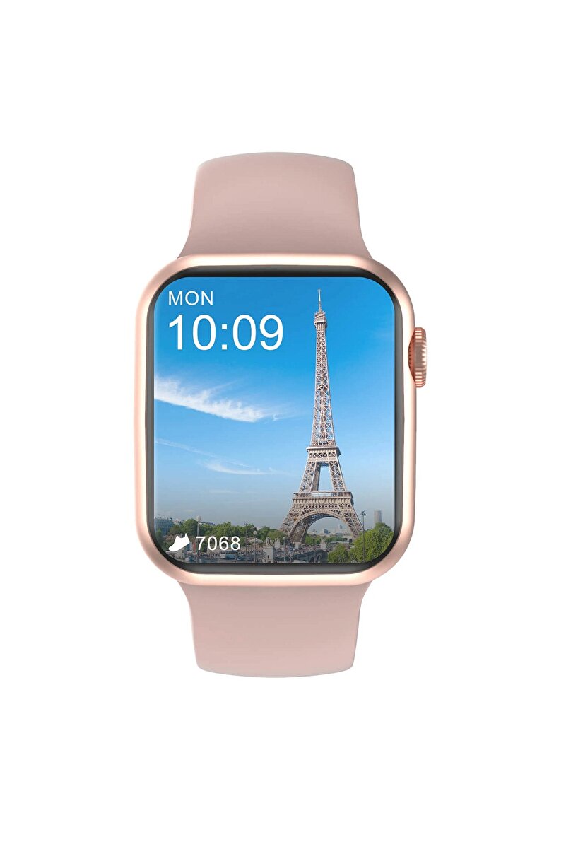 GoMarkt Smart Watch 7 Dt No 1 Nfc Ve Siri Özellikli Apple Iphone 11/12/13 Pro Max Uyumlu Rose Gold