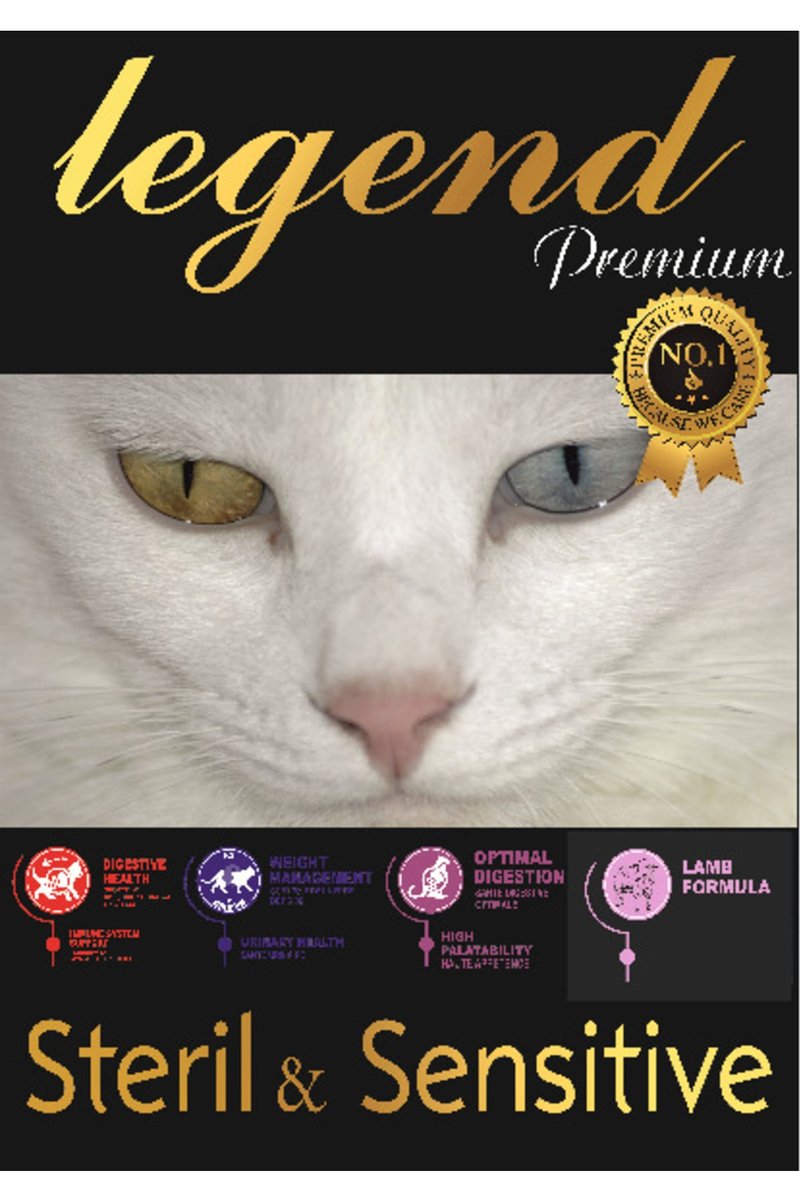 Legend Premium Hypoallergenic Kuzu Etli Kısırlaştırılmış Kedi Maması 15 Kg Kısır Yetişkin Kedi Maması 15kg (gdo içermez)