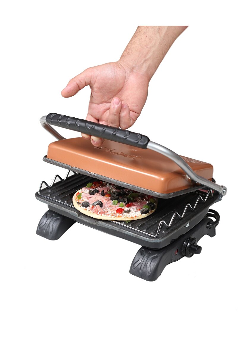 Dökümix Plus Organik Demir Döküm Izgara & Tost Makinası Rosegold Izgara Aparatlı&fırçalı