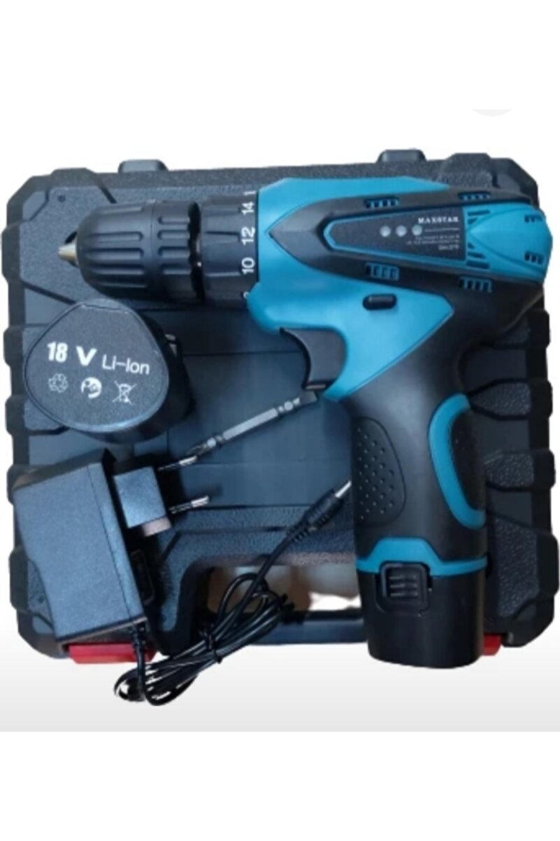 Maxstar 18v Çift Akülü Şarjlı Matkap