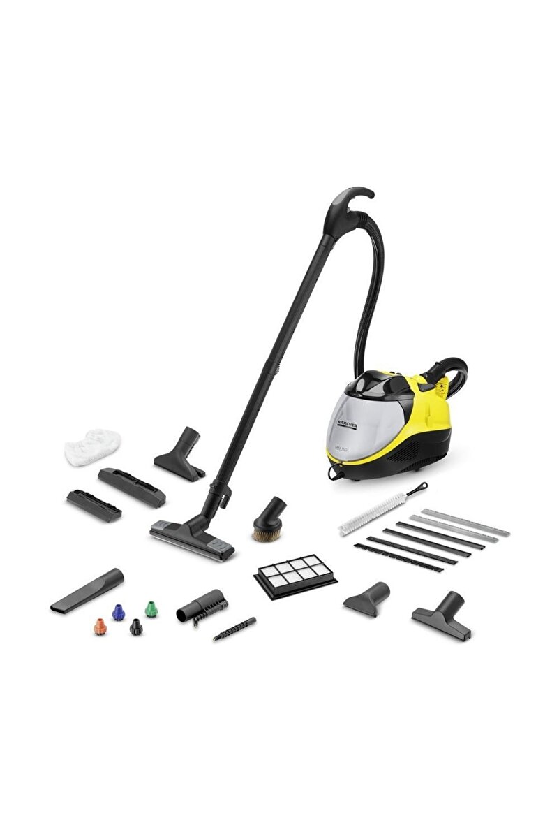 Karcher SV 7 Buharlı Temizlik Robotu, Vakumlama, Kurulama, 4 Kademeli Filtre, Sarı