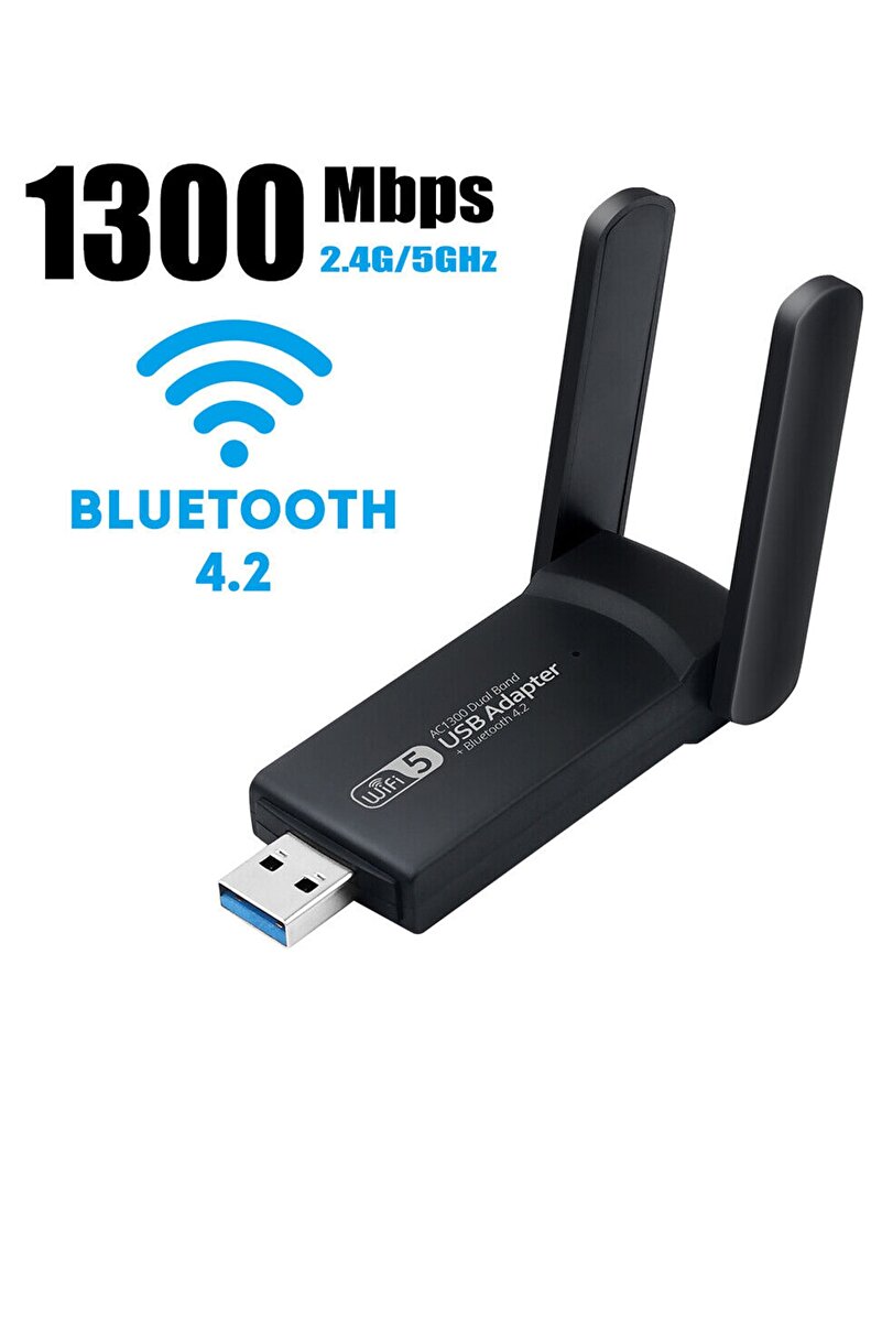 Genel Markalar KMX Ac1300 Dual Band Usb 3.0 Adaptör Kablosuz Wifi Alıcı