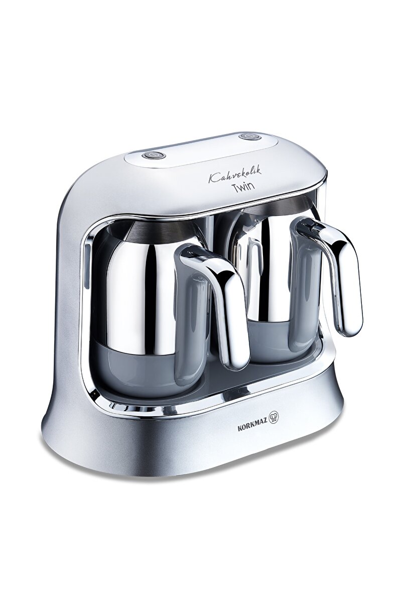 KORKMAZ Kahvekolik Twin Kahve Makinesi Inox Krom
