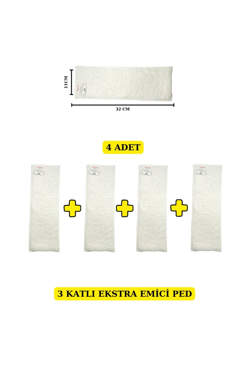 BEZHANE Baby 4 Adet - 3 Katlı Ekstra Emici Yıkanabilir Bebek Pedi Iç Bez No:1