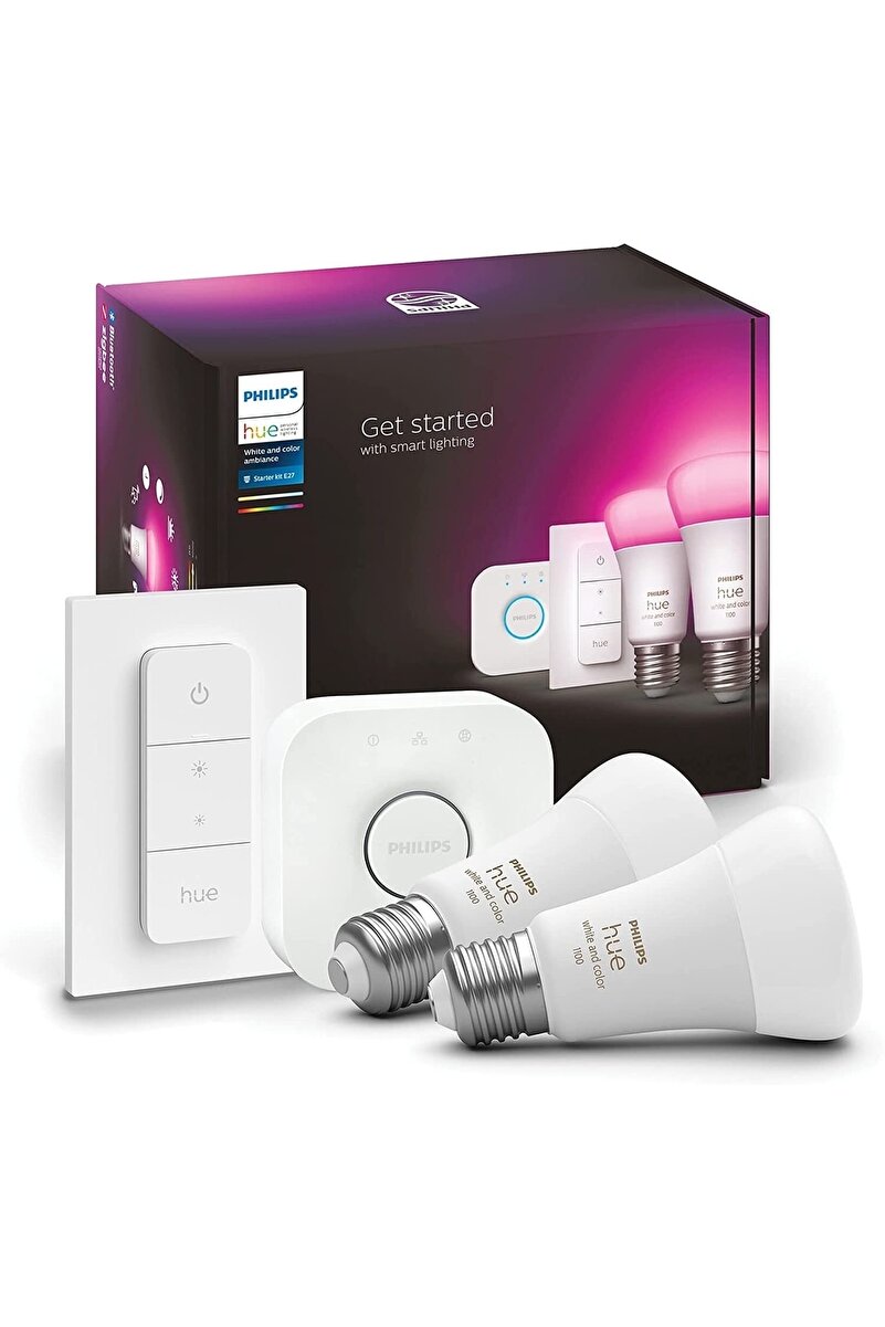 Philips Huewca 9-75w Renkli Akıllı Başlangıç S 2'li Kumandalı E27 Bluetooth Özellikli