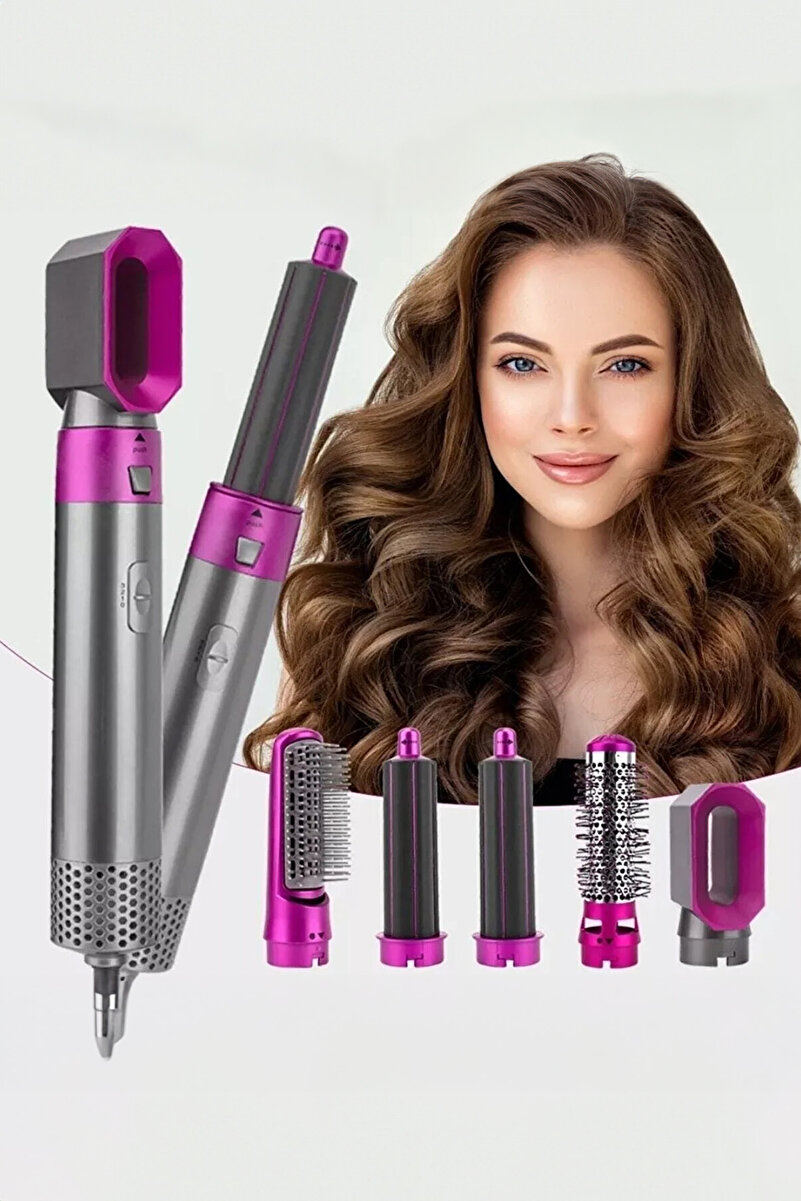 Markafox Hot Air Styler 5 in 1 Saç Düzleştirici Profesyonel Saç Şekillendirici Fırça Taraklı Kurutma Makinesi