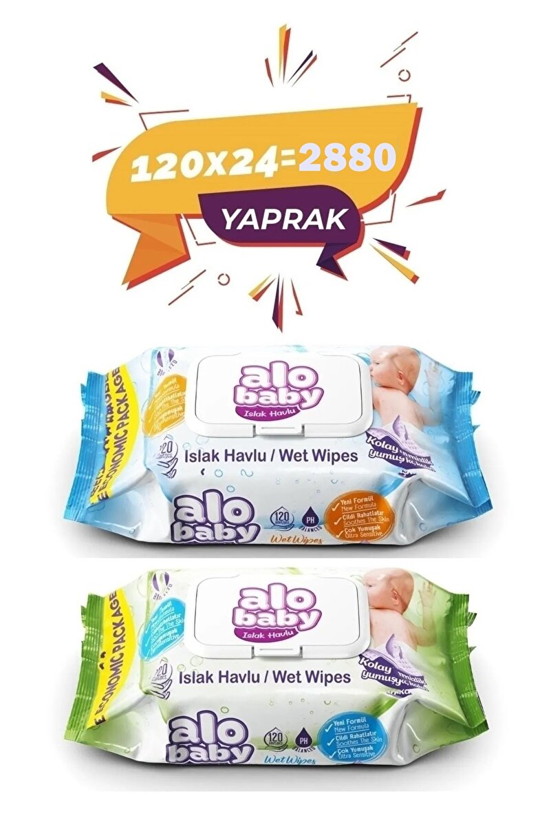 Alobaby Ekopack Islak Havlu 120li - 24 X 120li - 2880 Adet