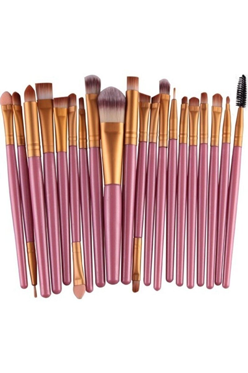 Makeuptime Izla 20'li Profesyonel Yumuşak Makyaj Fırça Seti Pembe Renk
