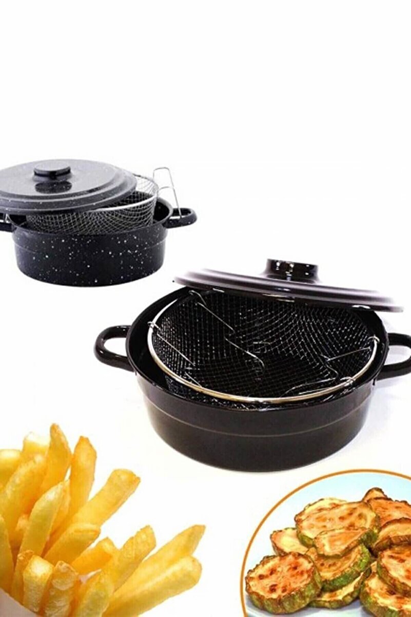 HAYATINIZI KOLAYLAŞTIRIN Emaye Fritöz Kızartma Tenceresi