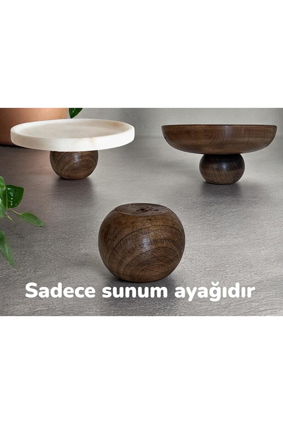 Ahşap Sunum Ayağı, Sunum Kupası, Küre Ahşap Ayak, Sunum, Kupa, Ceviz Ayak