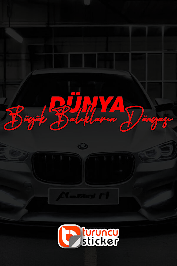 Dünya Büyük Balıkların Dünyası Araba - Motosiklet - JDM Etiket Sticker 30x7cm DBBD-0001, one size