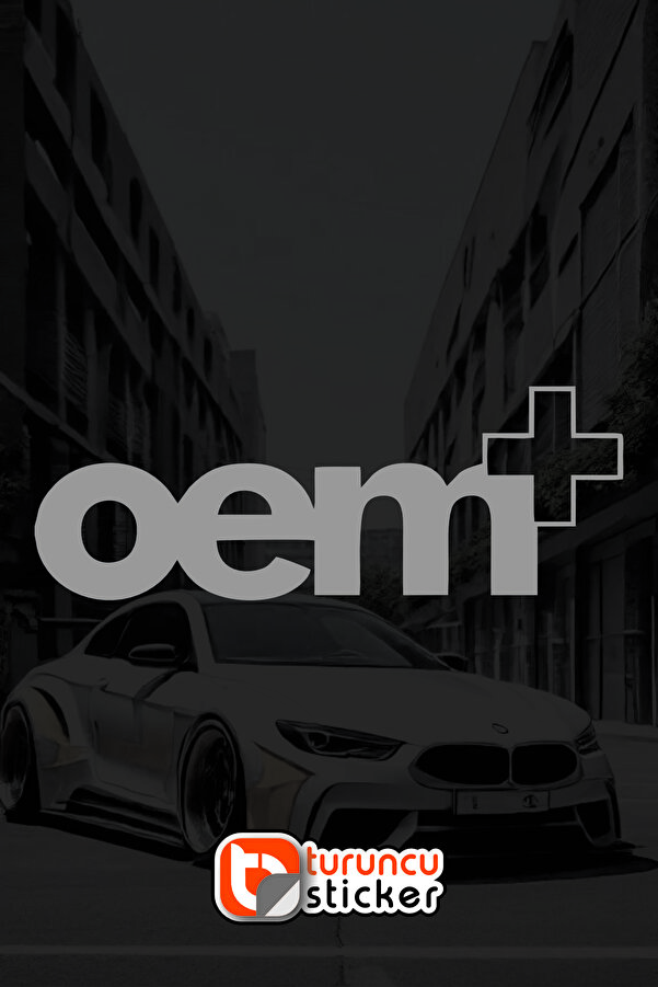 Oem+ - Oem Plus Yazısı Araba - Motosiklet Cam Etiket Sticker 20x7cm OEM-0001, one size