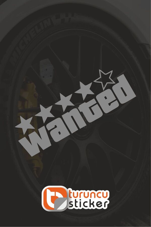 WANTED Sticker Etiket 15x5 cm – Araç – Motor – Laptop - Kask Etiket Sticker