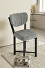 Sandalye 1 Adet Baby Face Kumaş Metal Modern Mutfak Sandalyesi Cafe Balkon Ofis Elma 9814 Gri