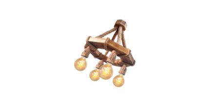 Uygun Fiyatlı Zümra Ahşap Halatlı Rustik 4'lü Avizeler