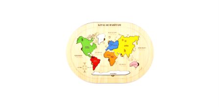 Uygun Ahşap Kıtalar Haritası Montessorie Puzzle Fiyatı