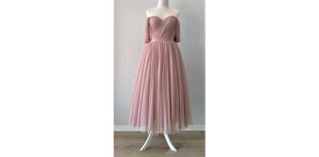 Lenta Moda Kadın Pudra Puantiyeli Gece Elbisesi Yorumları