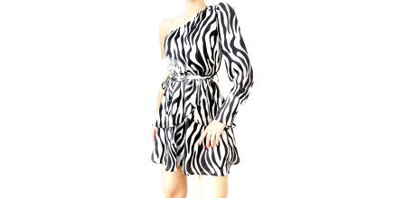 Farklı Kumaş Türlerine Sahip Zebra Desenli Elbiseler