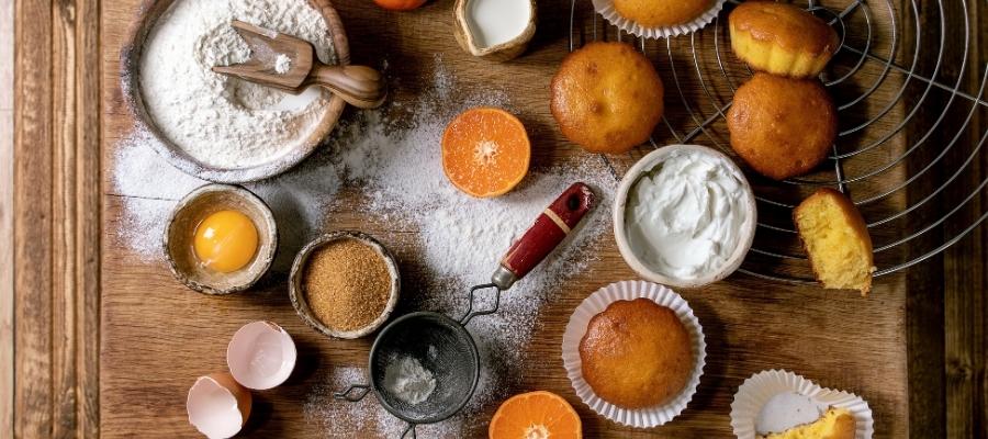 Portakallı Muffin için Gerekli Malzemeler