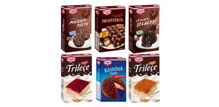 Dr. Oetker Mozaik, Profiterol, Böğürtlenli ve Karamelli Trileçe, Çikolata Şelalesi, Köstebek Pasta | Dr. Oetker Avantajlı Paket Özellikleri