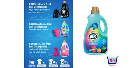 ABC Sıvı Çamaşır Deterjanı 3 lt Renkliler Avantajları