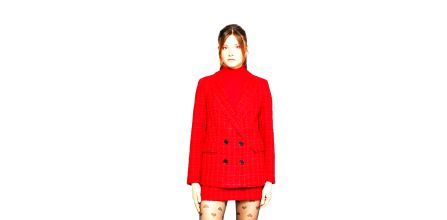 Modern Tarza Sahip Koton Kırmızı Ceket