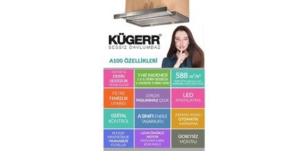 KÜGERR A100 60 cm Sürgülü Sessiz Aspiratör Özellikleri