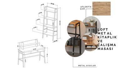 Cool Home Loft Metal Çalışma Masası ve Kitaplık Seti Kullanımı