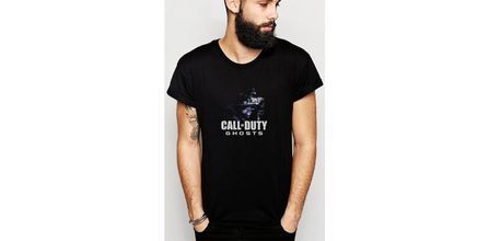 QIVI Call of Duty Ghosts Baskılı Siyah Erkek Örme T-shirt Fiyatı