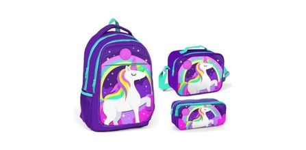 Yaygan Çanta Kız Çocuk Unicorn Baskılı Mor İlkokul ve Ortaokul Çanta Seti Fiyatı