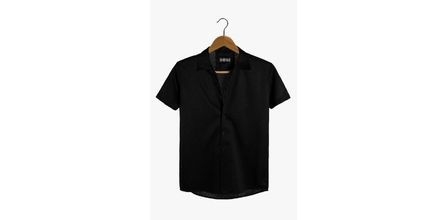 Marrakech Erkek Siyah Pamuklu Yıldız Desenli Apaş Yaka Gömlek Fiyatı