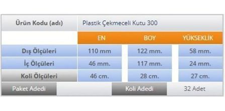 Sembol Plastik Çekmeceli Kutu Özellikleri