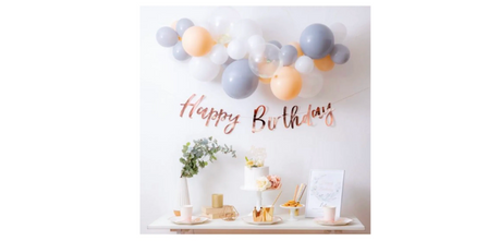 Gümüşten Pembeye Rengarenk Happy Birthday Yazısı Balon Çeşitleri