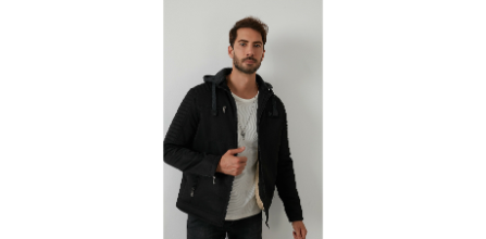 Erkek Siyah Içi Peluş Astarlı Çıkarılabilir Kapüşonlu Dik Yaka Slim Fit Mont 5855017 Fiyat