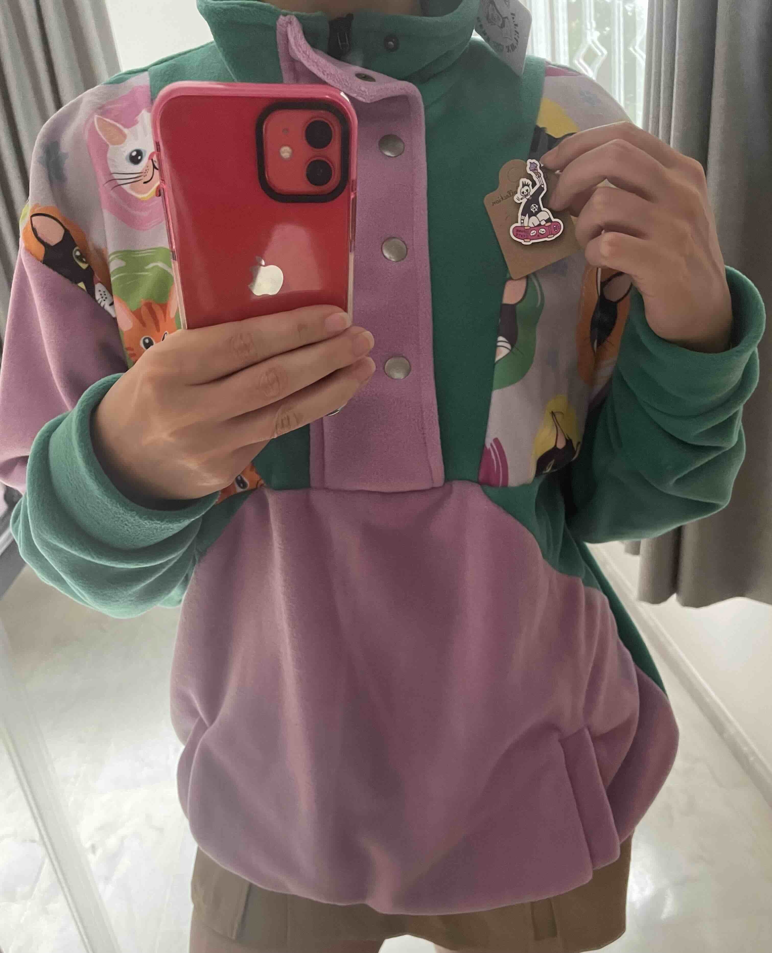 Mor-yeşil sweatshirt